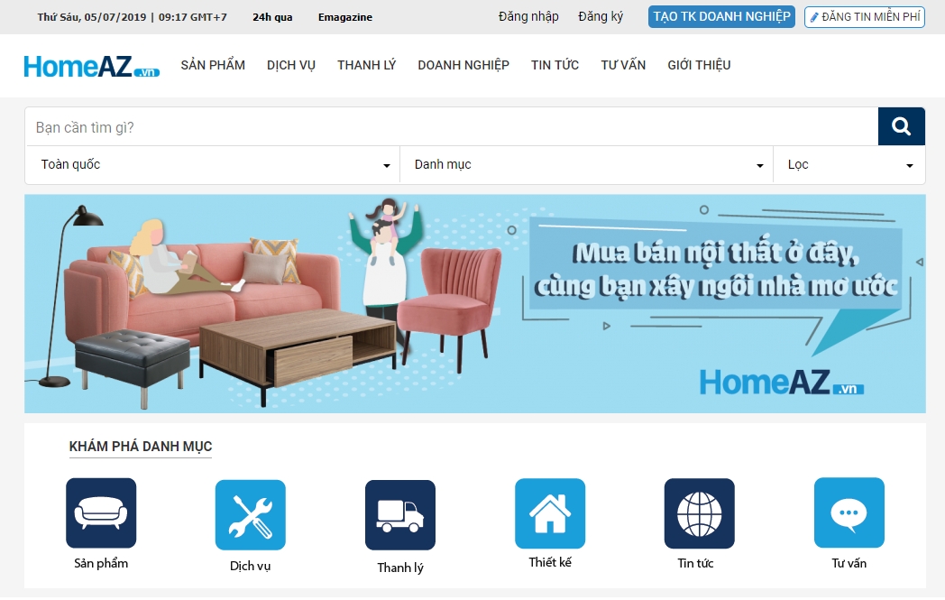 HomeAZ.vn - Mạng xã hội đầu tiên về nội ngoại thất được cấp phép hoạt động