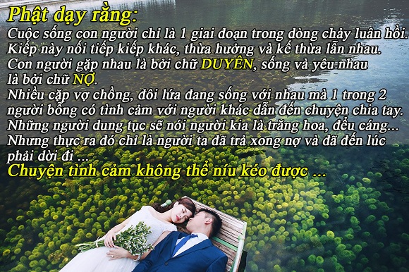 Chuyện tình cảm không thể cưỡng ép (Ảnh Internet) Lời Phật dạy về duyên nợ trong tình yêu