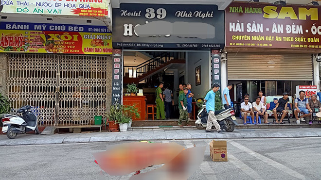 Hiện trường vụ việc. Nam thanh niên Hà Nội đến nhà nghị Hạ Long để tự sát không thành sau đó nhày lầu tự tủ.