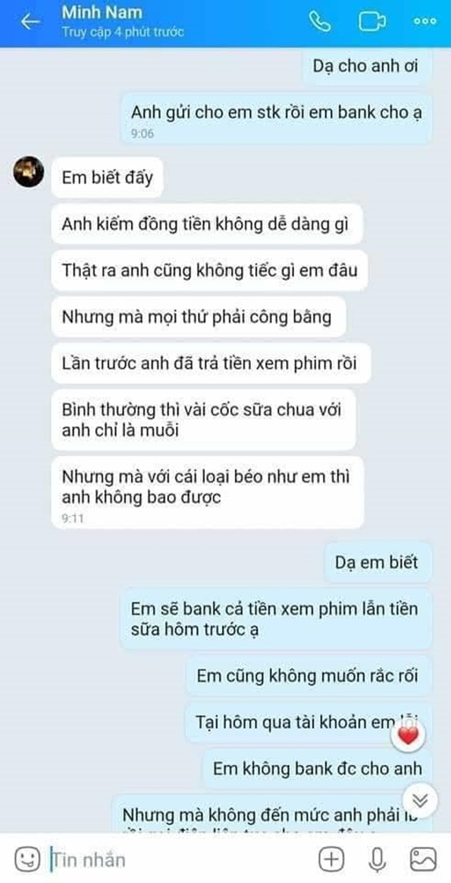 Trai hà nội đòi bạn gái 35 nghìn tiền sữa chua lúc nửa đêm