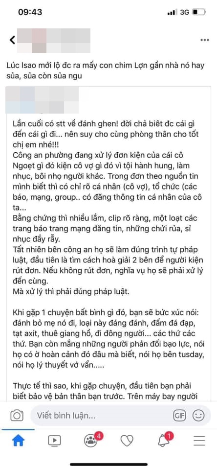 Chị gái tiểu tam trong clip đánh ghen ở Lý Nam Đế lên tiếng