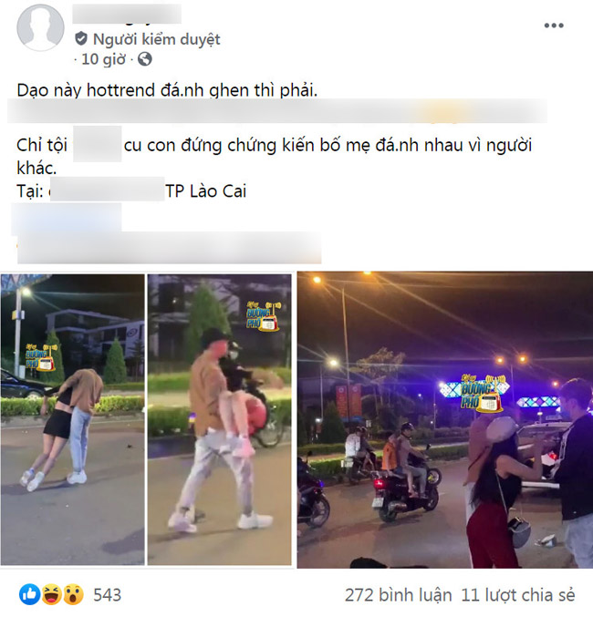 Clip đánh ghen cực căng giữa phố ở Lào Cai