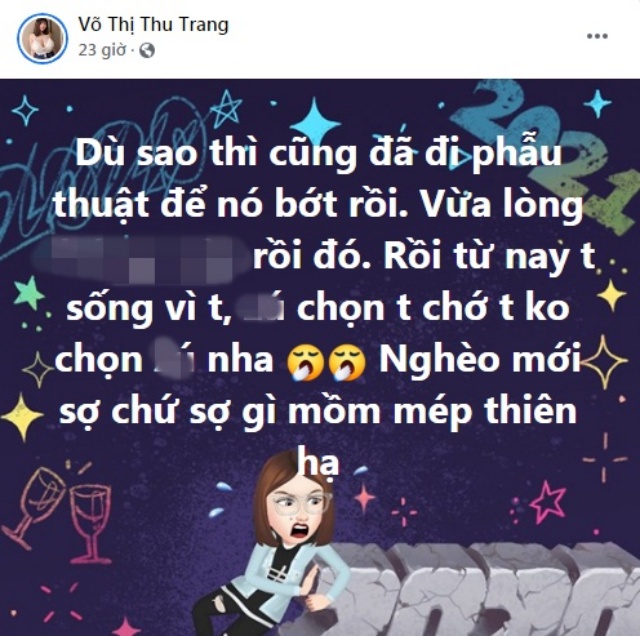 Thu Trang tỏ ra khá bức xúc trước làn sóng gay gắt của khán giả