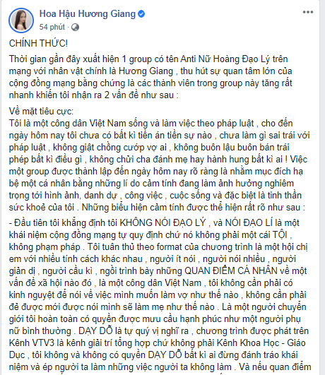 Group antifan của Hương Giang vượt 100 nghìn thành viên