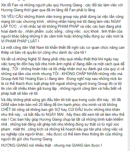 Group antifan của Hương Giang vượt 100 nghìn thành viên