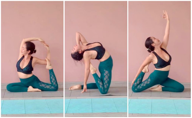 Ốc Thanh Vân tập hai đọng tác yoga khó để giữ dáng sau sinh Ốc Thanh Vân tập hai đọng tác yoga khó để giữ dáng sau sinh