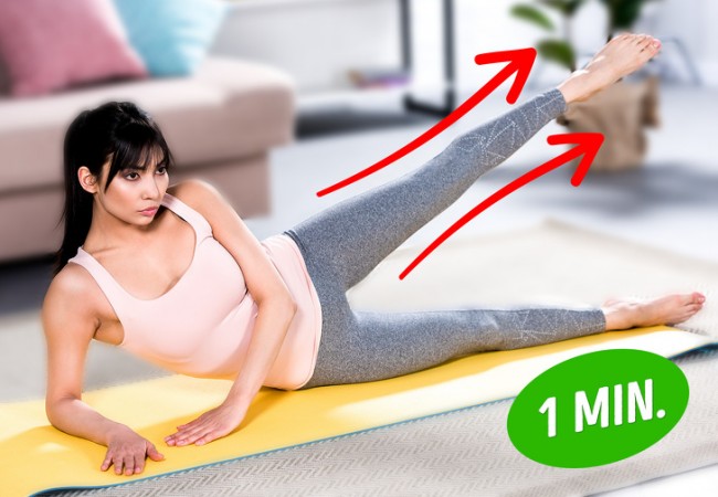 Động tác Lying lateral leg raise