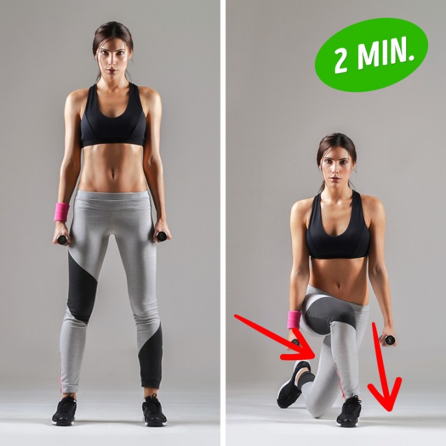 Động tác Curtsy lunge