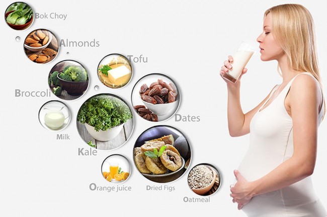 Xây dựng chế độ ăn bổ sung canxi cho mẹ bầu