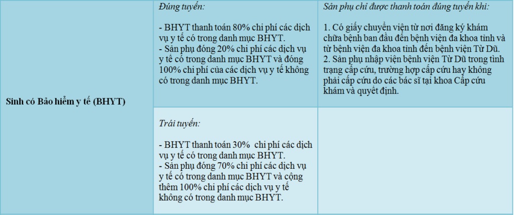 Sinh con trọn gói ở bệnh viện Từ Dũ hết bao nhiêu tiền?