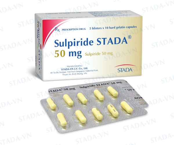 Hộp thuốc Sulpiride Stada® 50mg Sulpiride Stada® 50mg: Tác dụng, Liều dùng, Giá bán và tác dụng phụ của thuốc