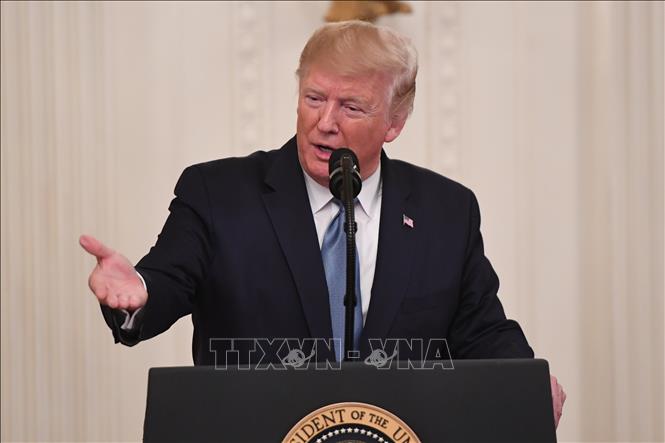 Tổng thống Mỹ Donald Trump phát biểu tại Nhà Trắng, Washington, DC, ngày 30/10/2019. Ảnh: AFP/TTXVN Tổng thống Mỹ để ngỏ lời hẹn 'Sớm gặp lại' với nhà lãnh đạo Triều Tiên