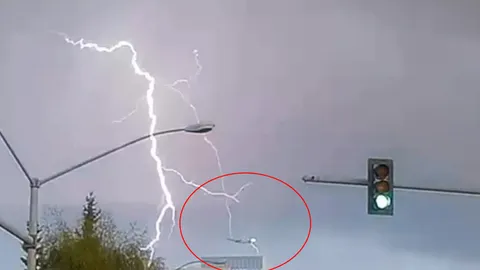 Clip: Khoảnh khắc sét đánh trúng máy bay khiến ai cũng phải giật mình