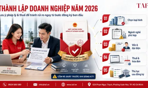 Thành lập doanh nghiệp năm 2026: Những lưu ý pháp lý và thuế quan trọng để tránh rủi ro ngay từ bước đăng ký ban đầu!