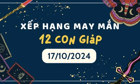 Xếp hạng may mắn 12 con giáp hôm nay 17/10/2024: Con giáp nào có vận may tốt?