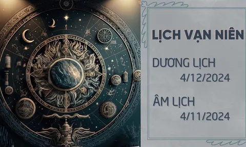 Lịch âm hôm nay 4/12 chính xác nhất, lịch vạn niên ngày 4/12/2024