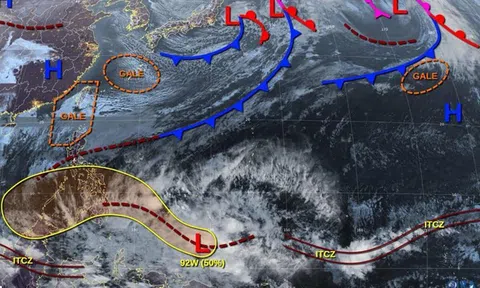 Dự báo áp thấp mạnh lên thành áp thấp nhiệt đới ngày mai
