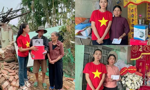 Hoa hậu Nguyễn Ngọc Hiếu về thôn Phú Hữu chia sẻ mất mát sau đợt lũ lịch sử