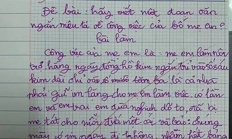 Bài văn 'tả công việc của bố mẹ' bị chấm 1 điểm, dân tình phản đối giáo viên gay gắt