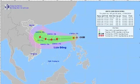 Áp thấp nhiệt đới đang ở trên đất liền đảo Luzon (Philippines), giật cấp 9