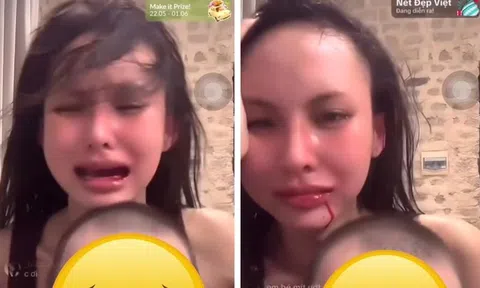 Lâm Minh miệng chảy máu, ôm con khóc trên livestream tố bị Decao và mẹ đánh