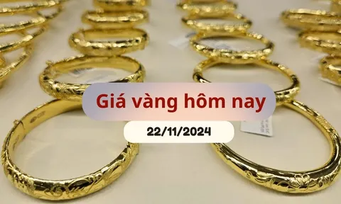 Giá vàng hôm nay 22/11/2024 tăng dựng đứng, miếng SJC và nhẫn trơn tiếp tục leo thang