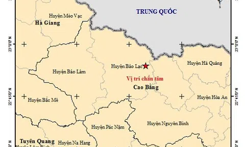 Xảy ra động đất tại Cao Bằng