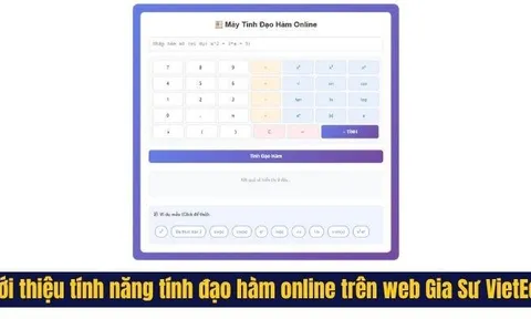 Giới thiệu tính năng tính đạo hàm online trên web Gia Sư VietEdu