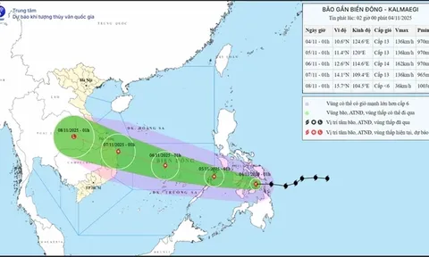 Bão Kalmaegi tăng cấp, tiếp tục hướng về khu vực giữa Biển Đông