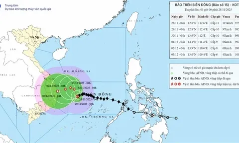 Bão số 15 giảm cường độ, đổi hướng