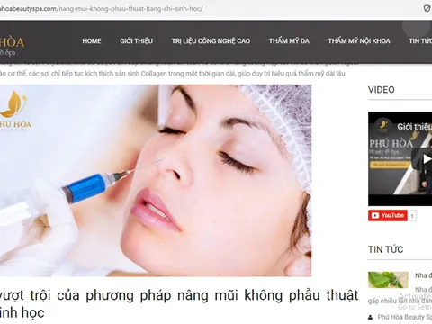  Phú Hòa Beauty Spa: Lai lịch bất minh và lời quảng cáo về dịch vụ thẩm mỹ xâm lấn