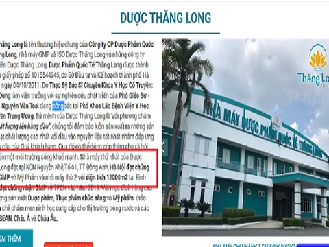 Các nhà máy của Dược Thăng Long không đạt GMP nhưng vẫn quảng cáo