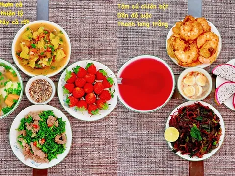 Mâm cơm 'chiều chồng' của vợ đảm khiến nhiều chị em thích mê