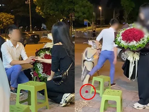 Ôm hoa tỏ tình crush không thành, nam thanh niên tức tối ném thẳng nhẫn bỏ đi