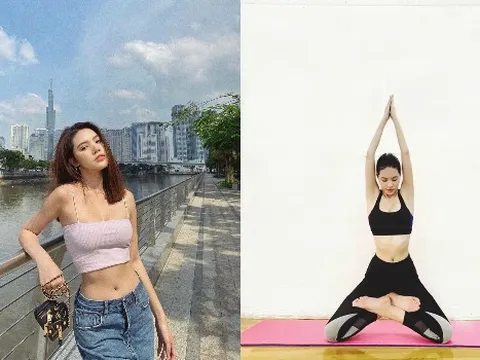 Hoa hậu Jolie Nguyễn ăn uống 'bê tha' nhưng chăm tập yoga và chạy bộ để có vòng 2 phẳng như tờ A4