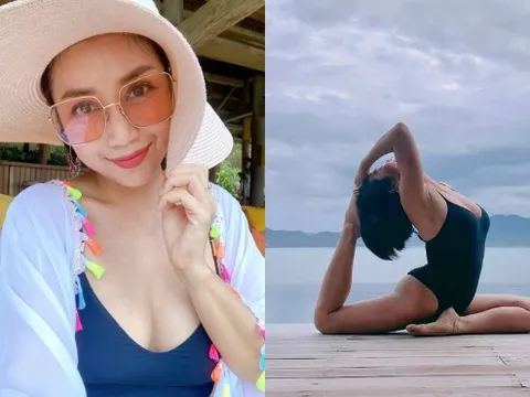 Kiên trì tập hai tư thế yoga cực khó giúp Ốc Thanh Vân có vóc dáng thon thả sau 3 lần sinh nở