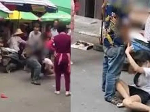 Chồng đánh vợ dã man ngay giữa chợ nhưng sốc nhất là phản ứng của những người xung quanh