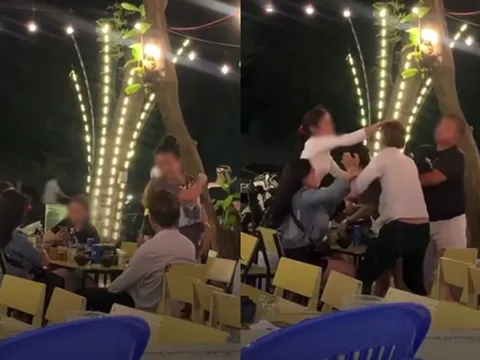 Xôn xao clip đánh ghen trong quán nhậu Đà Nẵng: Chồng bị hội bạn vợ combat không trượt phát nào
