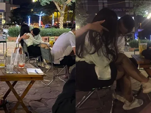 Gió đông mới về mà CĐM đã phải nóng mắt trước clip hôn hít của cặp đôi nơi quán xá đông người