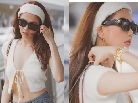 Ngọc Trinh diện áo nhỏ xíu chẳng khác gì bikini ra phố, buộc dây hững hờ khiến người xem nín thở