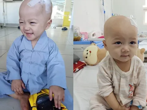Ứa nước mắt bé trai 14 tháng tuổi gồng mình chống chọi 2 căn bệnh ung thư