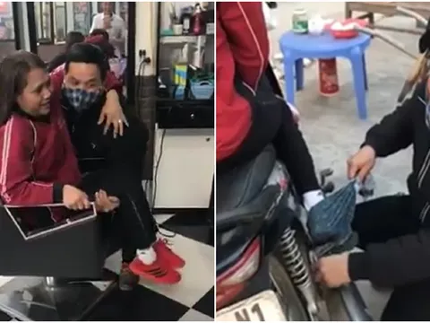 Ân cần bế người vợ bại liệt đi làm tóc, 'ông chồng quốc dân' khiến bao người nghẹn ngào cay khóe mắt