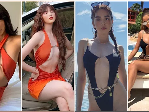 Ngọc Trinh diện váy hở bạo, 'đụng hàng' với các người đẹp quốc tế: Ai ấn tượng hơn?