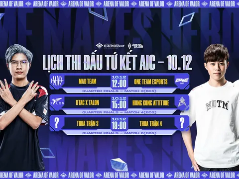 Liên quân mobile: Xem trực tiếp tứ kết AIC 2021 Mad team vs One team, nội chiến GCS tại đây