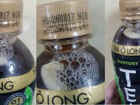 Hoang mang vì clip 'vật thể lạ lềnh bềnh trong chai trà Ô Long TEA+ Plus'