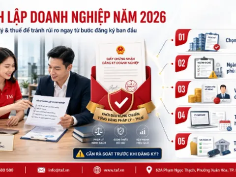 Thành lập doanh nghiệp năm 2026: Những lưu ý pháp lý và thuế quan trọng để tránh rủi ro ngay từ bước đăng ký ban đầu!