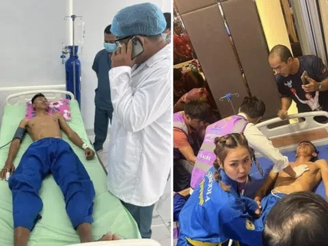 Võ sĩ Campuchia ngất xỉu, đi cấp cứu sau khi thua VĐV Việt Nam