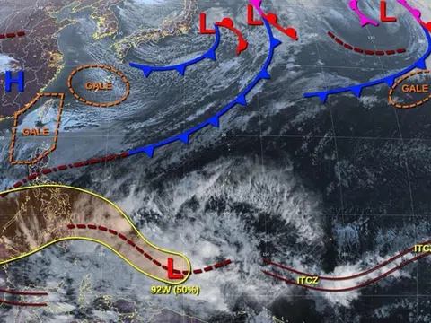 Dự báo áp thấp mạnh lên thành áp thấp nhiệt đới ngày mai