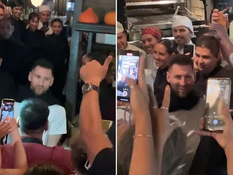 Phản ứng bất ngờ của Messi khi bị hàng nghìn CĐV quây kín lúc ăn tối