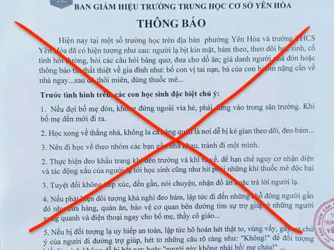 Thực hư thông tin nữ sinh lớp 7 ở Hà Nội bị đánh thuốc mê